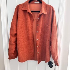 Women's Rust Corduroy Shirt Jacket